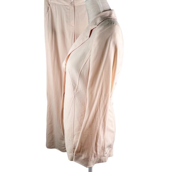 Vintage Louis Feraud Womens 2 Piece Suit Pantsuit Peach Pockets F36 XS US4 - Picture 9 of 15